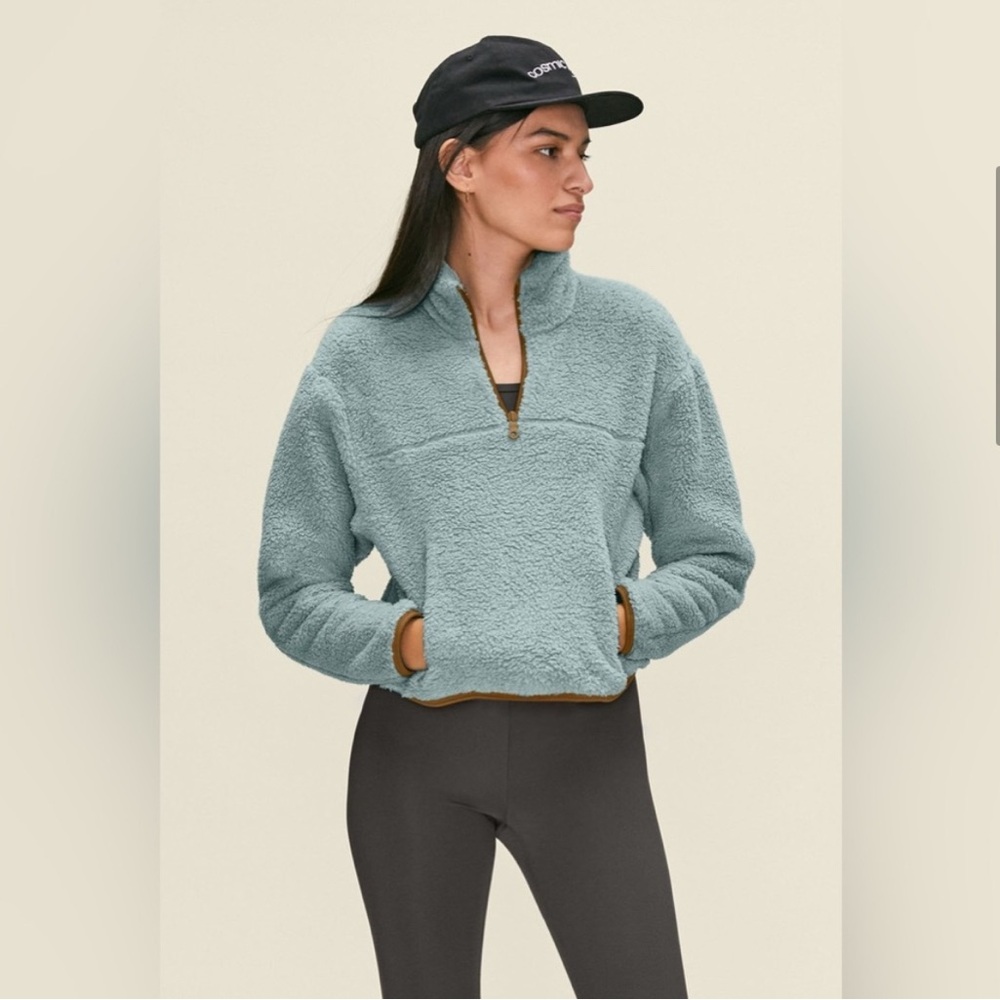 girlfriend collective Ice Recycled Half-Zip Fleece - M